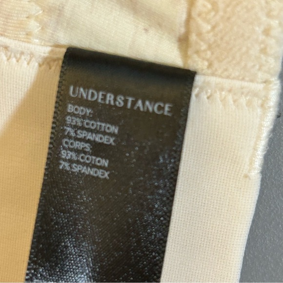 Understance Plunge Cotton Bra 36B White Melange Beige Wireless U20810673 NEW - Picture 6 of 9